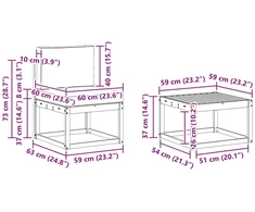 Lauko sofos komplektas 7 vnt. 6 vietos Balta ir antracito