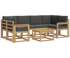Lauko sofos komplektas su pagalve 7 pcs Balta ir antracito
