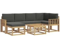 Lauko sofos komplektas su pagalve 7 pcs Balta ir antracito