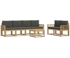 Lauko sofos komplektas su pagalve 7 pcs Balta ir antracito