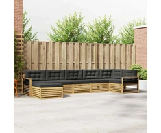 Lauko sofos komplektas su pagalve 7 pcs Balta ir antracito
