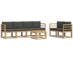 Lauko sofos komplektas su pagalve 7 pcs Balta ir antracito