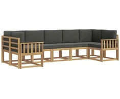 Lauko sofos komplektas su pagalve 7 pcs Balta ir antracito