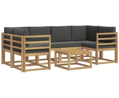 Lauko sofos komplektas su pagalve 7 pcs Balta ir antracito