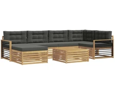 Lauko sofos komplektas su pagalve 7 pcs Balta ir antracito