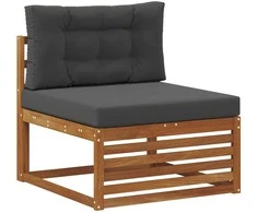 Lauko sofos komplektas su pagalve 7 pcs Natūralus ir antracitas