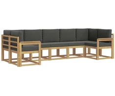 Lauko sofos komplektas su pagalve 7 pcs Balta ir antracito