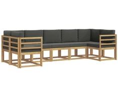 Lauko sofos komplektas su pagalve 7 pcs Balta ir antracito
