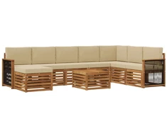 Lauko sofos komplektas su pagalve 7 pcs Natūrali