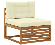 Lauko sofos komplektas su pagalve 7 pcs Natūralus ir grietinėlė