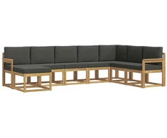 Lauko sofos komplektas su pagalve 8 pcs Balta ir antracito