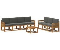 Lauko sofos komplektas 8 pcs Natūralus ir antracitas