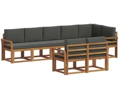 Lauko sofos komplektas su pagalve 8 pcs Natūralus ir antracitas