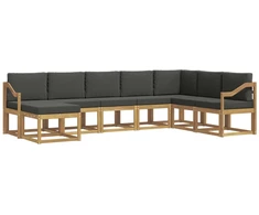 Lauko sofos komplektas su pagalve 8 pcs Balta ir antracito