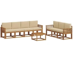 Lauko sofos komplektas 8 vnt. 7 vietos Natūralus ir bežinis