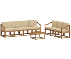Lauko sofos komplektas 8 vnt. 7 vietos Natūralus ir bežinis