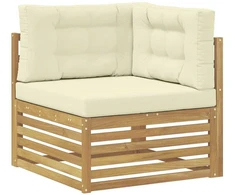 Lauko sofos komplektas 8 vnt. 7 vietos Balta ir kreminė