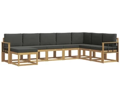 Lauko sofos komplektas su pagalve 8 pcs Balta ir antracito