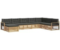 Lauko sofos komplektas su pagalve 8 pcs Balta ir antracito