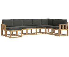 Lauko sofos komplektas su pagalve 8 pcs Balta ir antracito