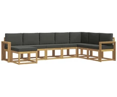 Lauko sofos komplektas su pagalve 8 pcs Balta ir antracito