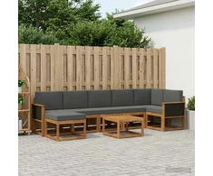 Lauko sofos komplektas 8 vnt. 7 vietos Natūralus ir antracitas