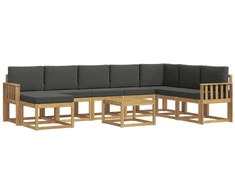 Lauko sofos komplektas su pagalve 9 pcs Balta ir antracito
