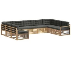 Lauko sofos komplektas su pagalve 9 pcs Balta ir antracito