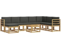 Lauko sofos komplektas su pagalve 9 pcs Balta ir antracito