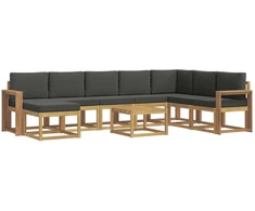 Lauko sofos komplektas su pagalve 9 pcs Balta ir antracito