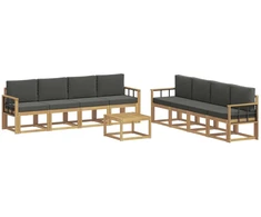 Lauko sofos komplektas su pagalve 9 pcs Balta ir antracito