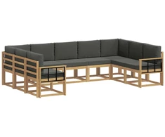 Lauko sofos komplektas su pagalve 9 pcs Balta ir antracito