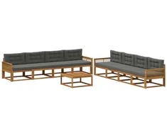 Lauko sofos komplektas su pagalve 9 pcs Natūralus ir antracitas