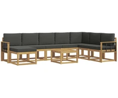 Lauko sofos komplektas su pagalve 9 pcs Balta ir antracito