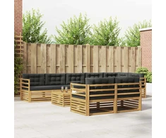 Lauko sofos komplektas su pagalve 9 pcs Balta ir antracito
