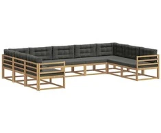 Lauko sofos komplektas su pagalve 9 pcs Balta ir antracito