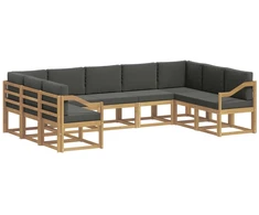 Lauko sofos komplektas su pagalve 9 pcs Balta ir antracito