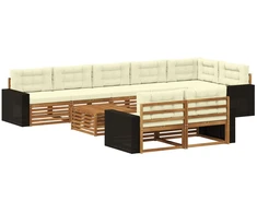 Lauko sofos komplektas su pagalve 9 pcs