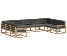 Lauko sofos komplektas su pagalve 9 pcs Balta ir antracito
