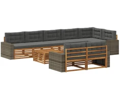 Lauko sofos komplektas su pagalve 9 pcs