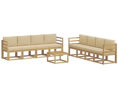 Lauko sofos komplektas su pagalve 9 pcs Balta ir kreminė