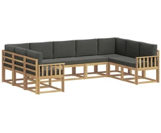 Lauko sofos komplektas su pagalve 9 pcs Balta ir antracito