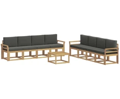 Lauko sofos komplektas su pagalve 9 pcs Balta ir antracito
