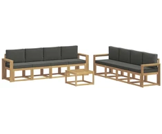 Lauko sofos komplektas su pagalve 9 pcs Balta ir antracito