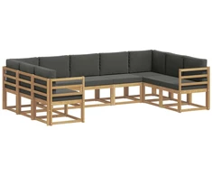 Lauko sofos komplektas su pagalve 9 pcs Balta ir antracito