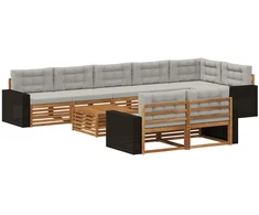 Lauko sofos komplektas su pagalve 9 pcs