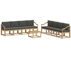 Lauko sofos komplektas su pagalve 9 pcs Balta ir antracito