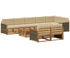 Lauko sofos komplektas su pagalve 9 pcs