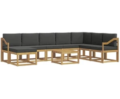 Lauko sofos komplektas su pagalve 9 pcs Balta ir antracito