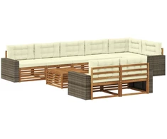 Lauko sofos komplektas su pagalve 9 pcs